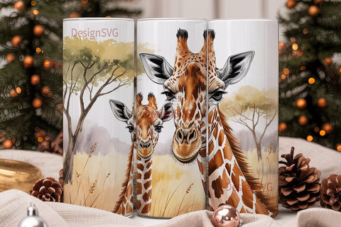 Giraffe Tumbler Wrap PNG Sublimation DesignSVG 