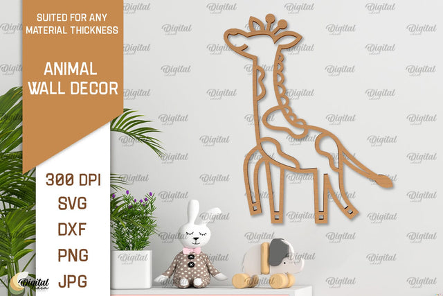 Giraffe Wall Decor Laser Cut. Animals Wall Art SVG SVG Evgenyia Guschina 