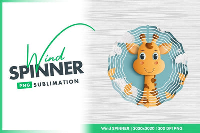 Giraffe wind spinner cute round design Sublimation Regulrcrative 