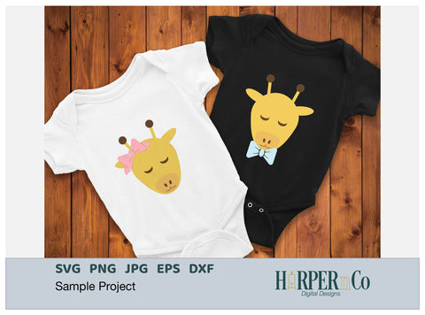 Giraffe with Bows and Flowers SVG PNG Cut EPS File SVG HarperNCo 