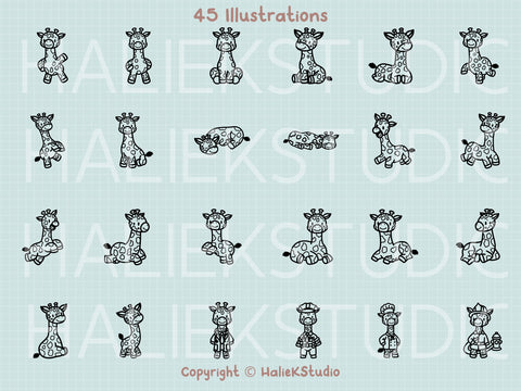 Giraffes SVG Design Set SVG HalieKStudio 