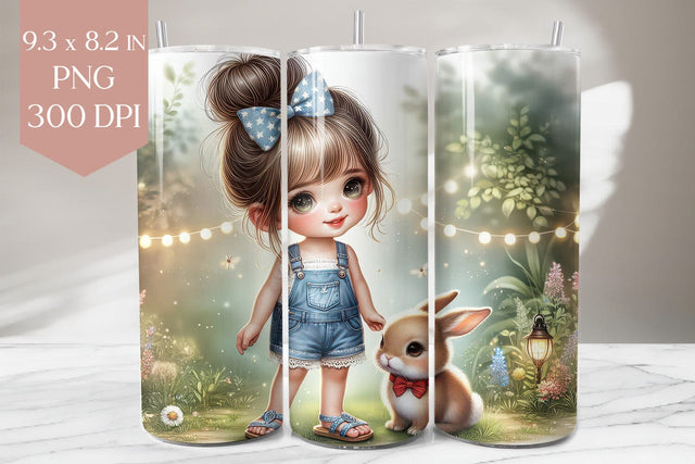 Girl and Bunny Garden Sublimation Sublimation BijouBay 
