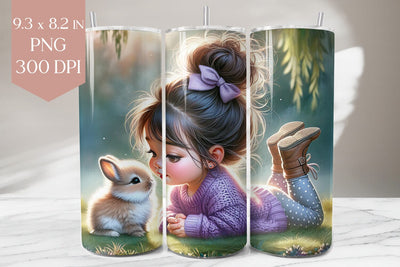 Girl and Bunny Tumbler Wrap Sublimation BijouBay 