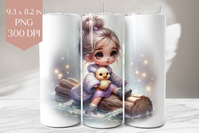 Girl and duckling tumbler wrap Sublimation BijouBay 