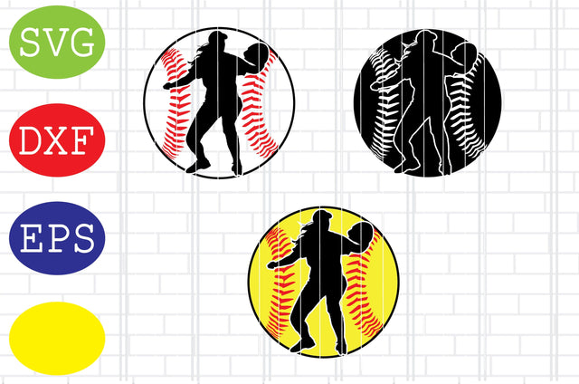 Girl Baseball Player Svg, Softball Silhouette, Softball File, Baseball Cut File, Sport Svg, Jpg, Eps, Dxf Files SVG DigitalSvgFiles 