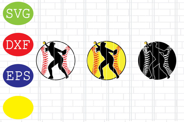 Girl Baseball Player Svg, Softball Silhouette, Softball File, Baseball Cut File, Sport Svg, Jpg, Eps, Dxf Files SVG DigitalSvgFiles 