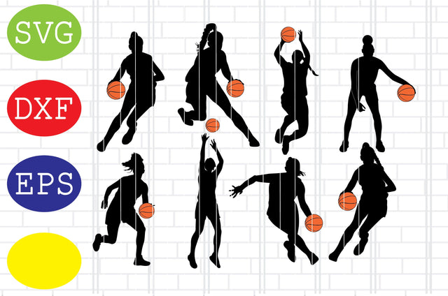 Girl Basketball Players Svg, Basketball Clipart, Basketball Cut Files, Sport Svg, Jpg, Eps, Dxf Files SVG DigitalSvgFiles 