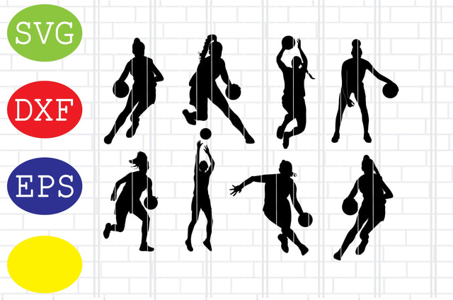 Girl Basketball Players Svg, Basketball Clipart, Basketball Cut Files, Sport Svg, Jpg, Eps, Dxf Files SVG DigitalSvgFiles 