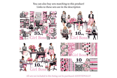 Girl Boss Clipart | Boss Babe Office Clipart SVG GlamArtZhanna 