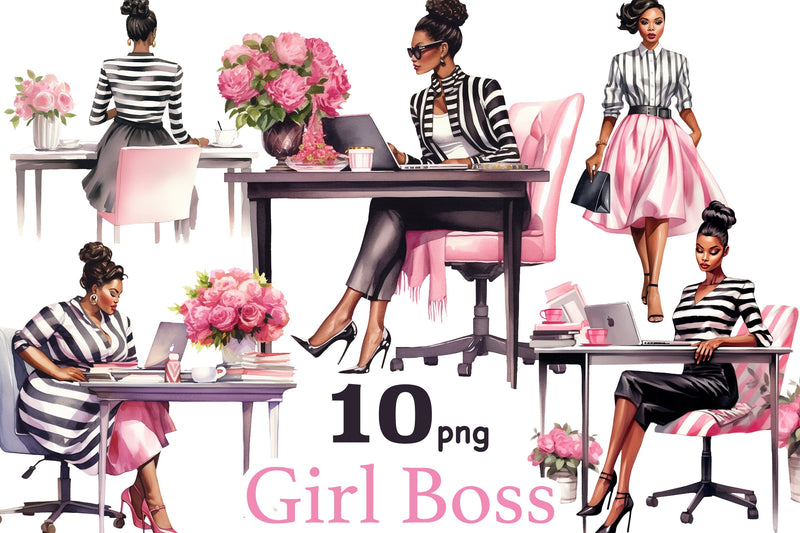 Girl Boss Clipart | Boss Babe Office Clipart SVG GlamArtZhanna 