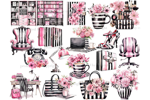 Girl Boss Clipart | Business Girl Clipart Set SVG GlamArtZhanna 