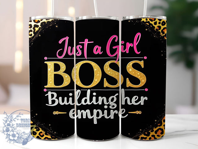 Girl Boss Motivational Hustle Tumbler, Boss Babe Wrap, 20oz Tumbler Sublimation, Empowered Woman Design, Feminine Entrepreneur Tumbler, Motivational Boss Gift, Hustle Queen Tumbler Sublimation ToriDesigns 