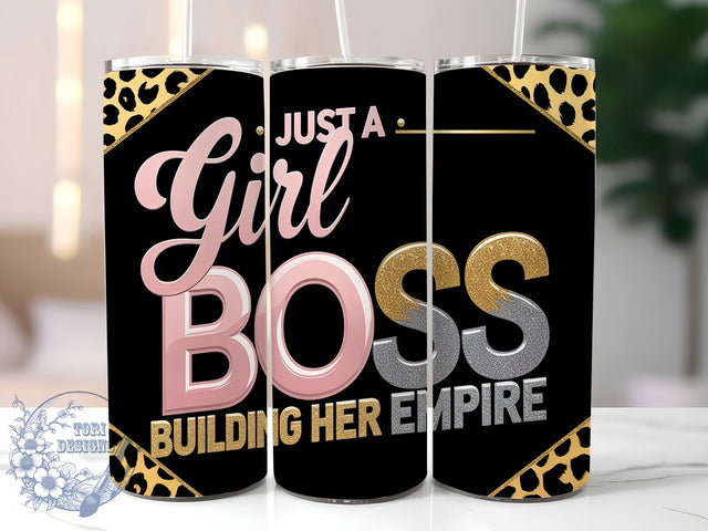 Girl Boss Motivational Hustle Tumbler, Boss Babe Wrap, 20oz Tumbler Sublimation, Empowered Woman Design, Feminine Entrepreneur Tumbler, Motivational Boss Gift, Hustle Queen Tumbler Sublimation ToriDesigns 