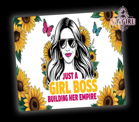 Girl Boss Sunflowers, Building Her Empire, 20oz Tumbler Wrap, Sublimation PNG, Floral Tumbler Design, Empowerment Tumbler, Digital Download Sublimation SvggirlplusArt 