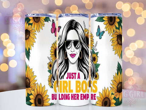 Girl Boss Sunflowers, Building Her Empire, 20oz Tumbler Wrap, Sublimation PNG, Floral Tumbler Design, Empowerment Tumbler, Digital Download Sublimation SvggirlplusArt 