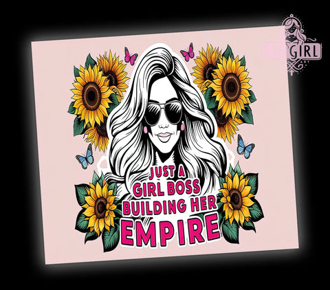 Girl Boss Sunflowers, Building Her Empire, 20oz Tumbler Wrap, Sublimation PNG, Floral Tumbler Design, Empowerment Tumbler, Digital Download Sublimation SvggirlplusArt 