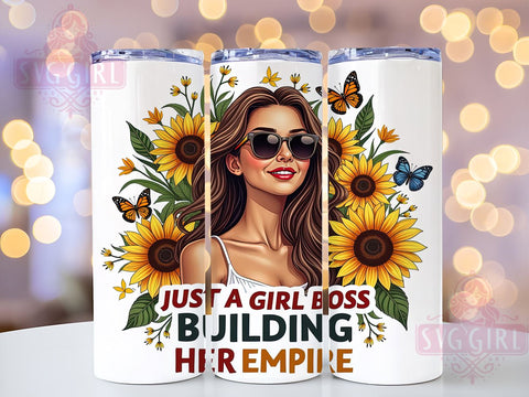 Girl Boss Sunflowers, Building Her Empire, 20oz Tumbler Wrap, Sublimation PNG, Floral Tumbler Design, Empowerment Tumbler, Digital Download Sublimation SvggirlplusArt 