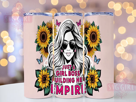 Girl Boss Sunflowers, Building Her Empire, 20oz Tumbler Wrap, Sublimation PNG, Floral Tumbler Design, Empowerment Tumbler, Digital Download Sublimation SvggirlplusArt 