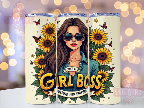 Girl Boss Sunflowers, Building Her Empire, 20oz Tumbler Wrap, Sublimation PNG, Floral Tumbler Design, Empowerment Tumbler, Digital Download Sublimation SvggirlplusArt 