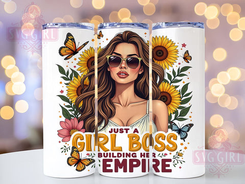 Girl Boss Sunflowers, Building Her Empire, 20oz Tumbler Wrap, Sublimation PNG, Floral Tumbler Design, Empowerment Tumbler, Digital Download Sublimation SvggirlplusArt 