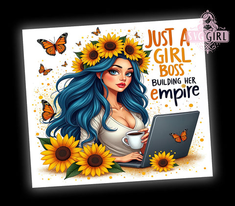 Girl Boss Tumbler, Building Her Empire, 20oz Tumbler Wrap, Sublimation PNG, Boss Lady Design, Empowerment Tumbler, Digital Download Sublimation SvggirlplusArt 