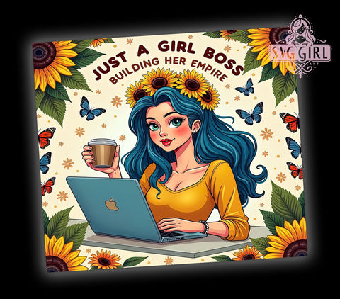 Girl Boss Tumbler, Building Her Empire, 20oz Tumbler Wrap, Sublimation PNG, Boss Lady Design, Empowerment Tumbler, Digital Download Sublimation SvggirlplusArt 