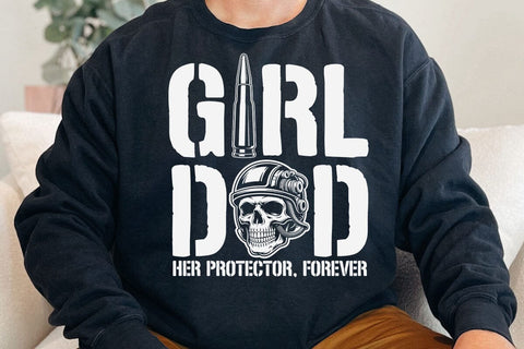 Girl Dad Her Protector Forever Funny Father of Girls T-Shirt SVG DesignDestine 
