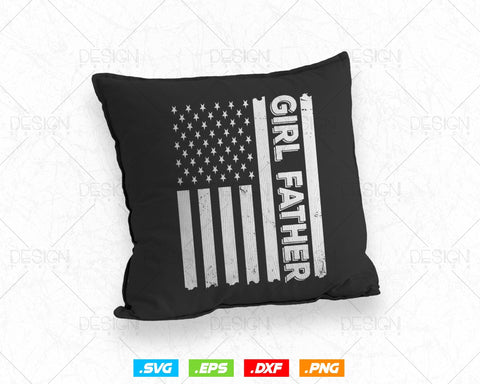 Girl Father Dad Fathers Day Svg, Girl Daddy T shirt Design Printable Png for 4th of July USA American Flag Patriotic Gift, Instant Download SVG DesignDestine 