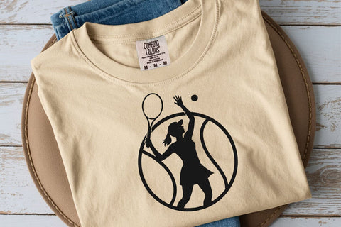 Girl Female Tennis Player Ball Contour, Vector Files for Cricut, Silhouette SVG DesignDestine 