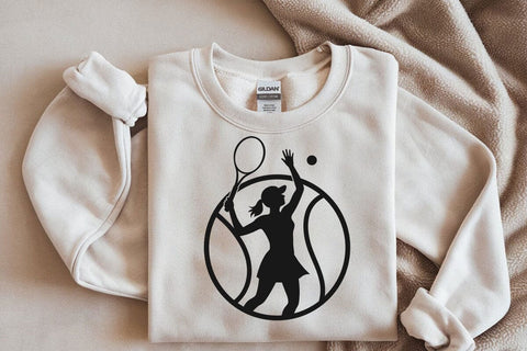 Girl Female Tennis Player Ball Contour, Vector Files for Cricut, Silhouette SVG DesignDestine 