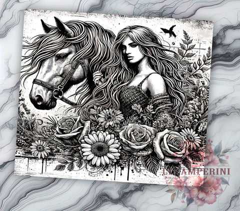 Girl & Horse 20oz Equestrian Tumbler, Equestrian Drinkware, 20oz Sublimation, Custom Horse Mug, Kids Tumbler, Horse Lover Gift, Personalized Girl Cup Sublimation Li Zamperini 