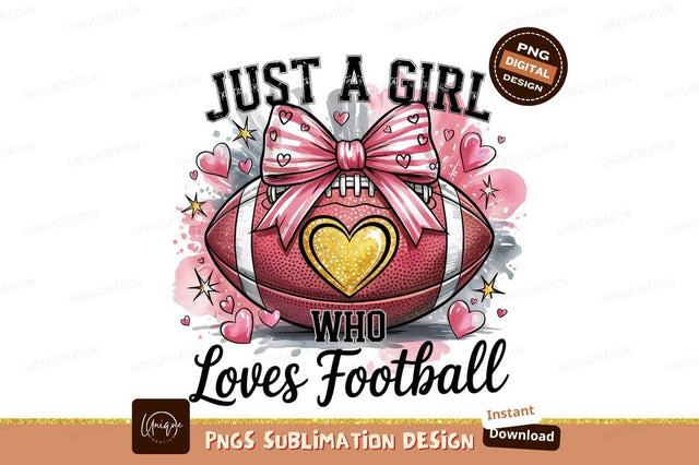Girl Loves Football Sublimation Graphic Design Sublimation Designangry 
