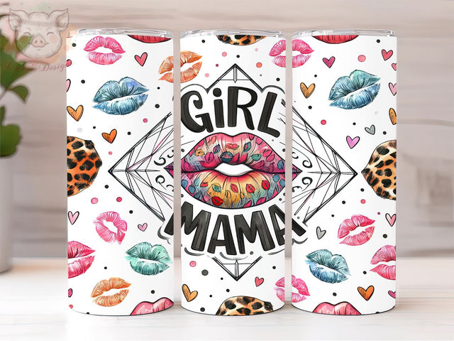 Girl Mama 20oz Tumbler Png, Straight & Tapered Tumbler Png, Mother's Day Tumbler Png, Digital Download PNG Sublimation Lara' s Designs 