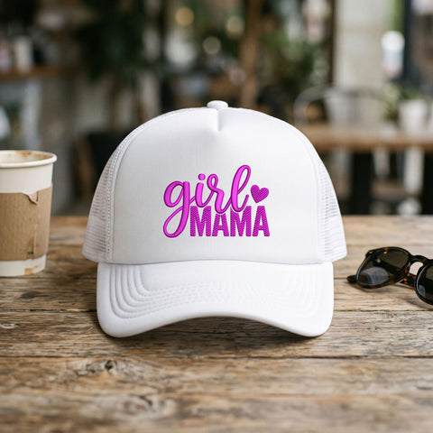 Girl Mama Embroidery Design – Pink Heart Girl Mom Typography Mother's Day Machine Embroidery File Embroidery/Applique DESIGNS PatternFeed8 