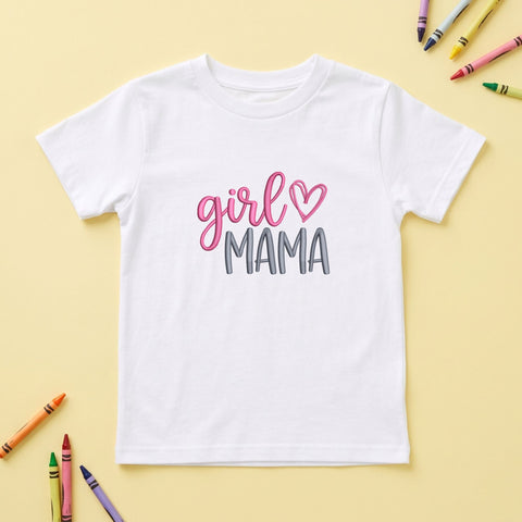Girl Mama Embroidery Design – Pink Heart Girl Mom Typography Mother's Day Machine Embroidery File Embroidery/Applique DESIGNS PatternFeed8 