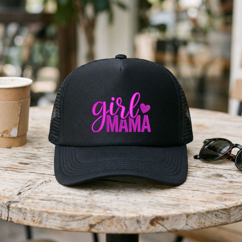 Girl Mama Embroidery Design – Pink Heart Girl Mom Typography Mother's Day Machine Embroidery File Embroidery/Applique DESIGNS PatternFeed8 