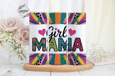 Girl Mama Leopard Floral 20oz Tumbler Sublimation sassyprint 