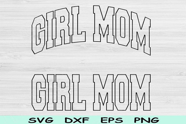 Girl Mom Svg Png Cut Files, Girl Mom Png, Mom Svg Files For Cricut, Mom Of Girls Svg, Mother Svg Block Wave Text Sublimation Digital Designs SVG TiffsCraftyCreations 