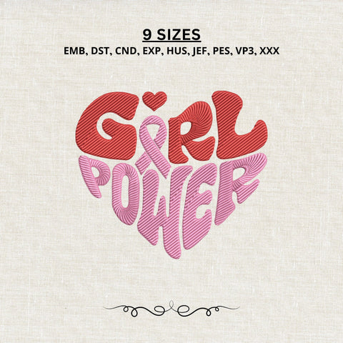 Girl Power Breast Cancer Awareness Embroidery Design – Pink Ribbon Machine Embroidery File, Women Empowerment Design Embroidery/Applique DESIGNS PatternFeed8 
