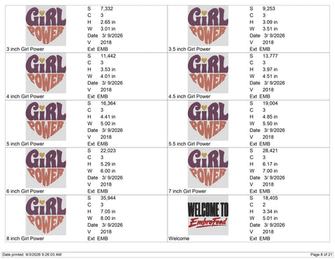 Girl Power Embroidery Design – Retro Feminist Heart Machine Embroidery File, Women Empowerment Girl Mom Shirt Design Embroidery/Applique DESIGNS PatternFeed8 