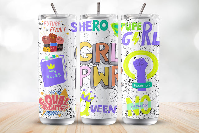 Girl Power Quotes 20Oz Tumbler Wrap Sublimation Design Sublimation MockupSvgVenue 