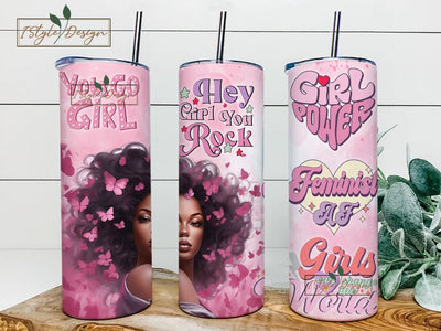 Girl Power Tumbler Wrap, 20oz Skinny Tumbler, Boss Lady tumbler Tumbler Design, Affirmations Tumbler Wrap, PNG Digital Download ONLY Sublimation iStyleDesign 