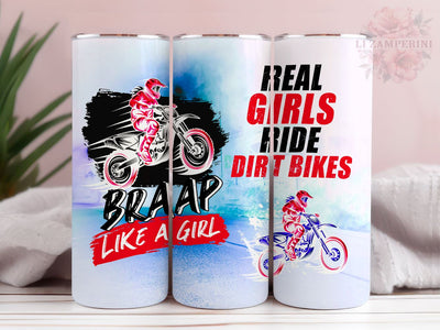 Girl Ride Dirt Bike 20oz Tumbler Wrap PNG, Motocross Rider Tumbler, Straight & Tapered Tumbler Wrap, Instant Digital Download Sublimation Li Zamperini 