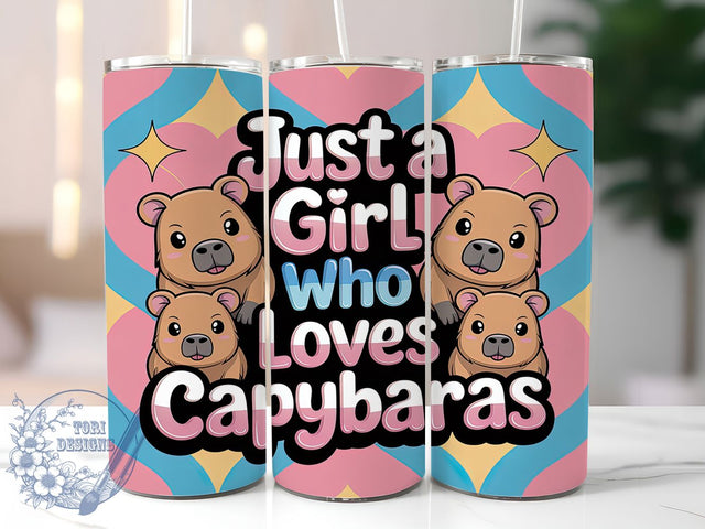 Girl Who Loves Capybaras Tumbler, Girl Who Loves Capybaras, Capybara Gift Idea, Cute Capybara Design, Animal Lover Tumbler, 20oz Tumbler Wrap, Capybara Fan Sublimation Sublimation ToriDesigns 