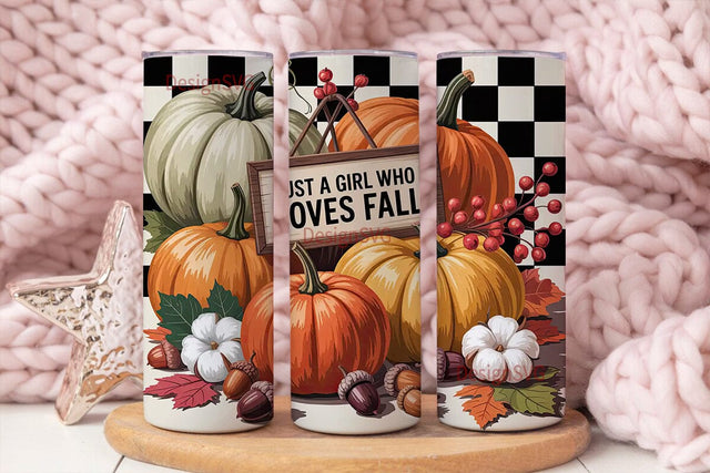 Girl Who Loves Fall 20oz Tumbler Wrap Sublimation DesignSVG 