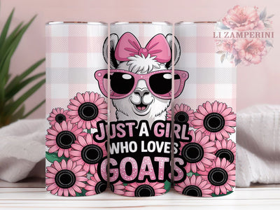 Girl Who Loves Goats Country Tumbler, Cute Goat Sublimation Design, Farm Animal Cup Art, 20oz Country Tumbler, Whimsical Goat Mug, Stylish Farmhouse Cup, Cozy Goat Wrap Sublimation Li Zamperini 