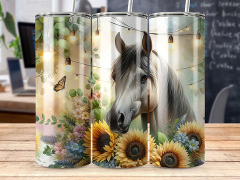 Girl Who Loves Horses Seamless Tumbler Sublimation Wrap Sublimation BijouBay 