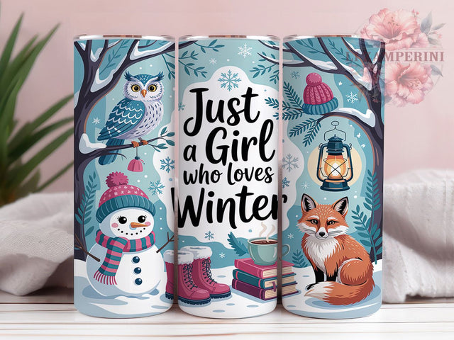 Girl Who Loves Winter Tumbler, Just A Girl Who Loves Winter, Cozy Winter, Winter Aesthetic, Seasonal Tumbler, 20oz Tumbler, Sublimation Design Sublimation Li Zamperini 