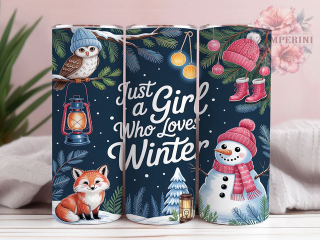 Girl Who Loves Winter Tumbler, Just A Girl Who Loves Winter, Cozy Winter, Winter Aesthetic, Seasonal Tumbler, 20oz Tumbler, Sublimation Design Sublimation Li Zamperini 