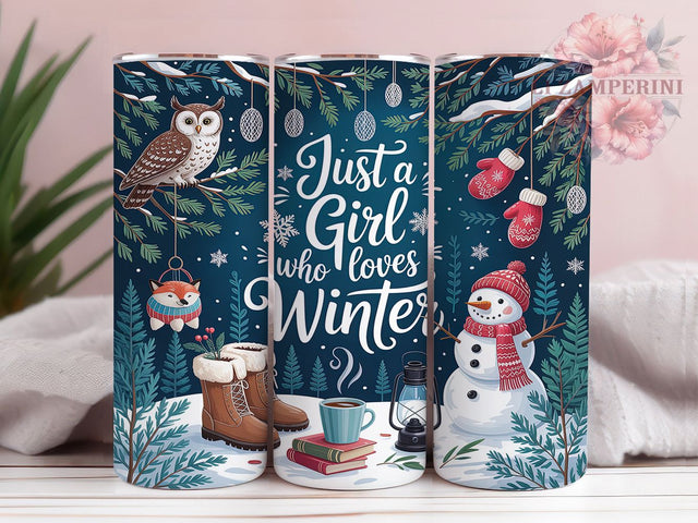 Girl Who Loves Winter Tumbler, Just A Girl Who Loves Winter, Cozy Winter, Winter Aesthetic, Seasonal Tumbler, 20oz Tumbler, Sublimation Design Sublimation Li Zamperini 